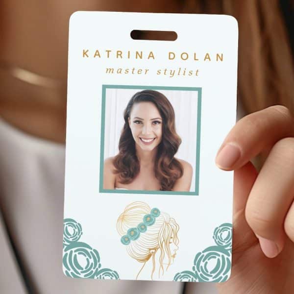 Katrina Dolan Master Stylist Id Card With Photo And Graphic Design.