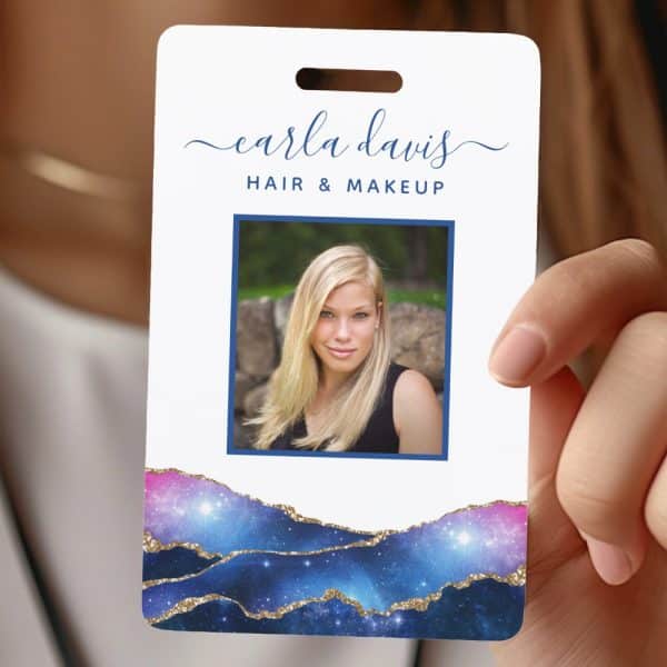 Name Tag For Carla Davis Hair &Amp; Makeup, Featuring A Photo Of The Business Owner.