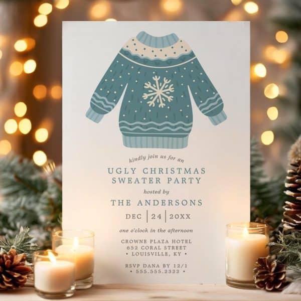 Invitation To An Ugly Christmas Sweater Party.