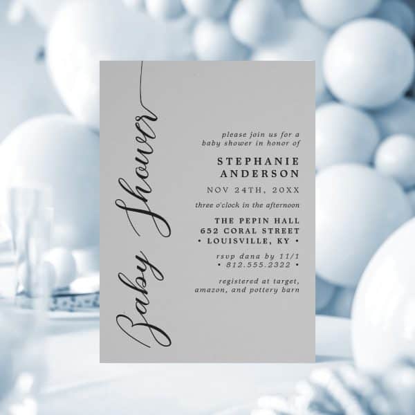Baby Shower Invitation For Stephanie Anderson. The Event Is On November 24Th At The Pepin Hall In Louisville, Kentucky.