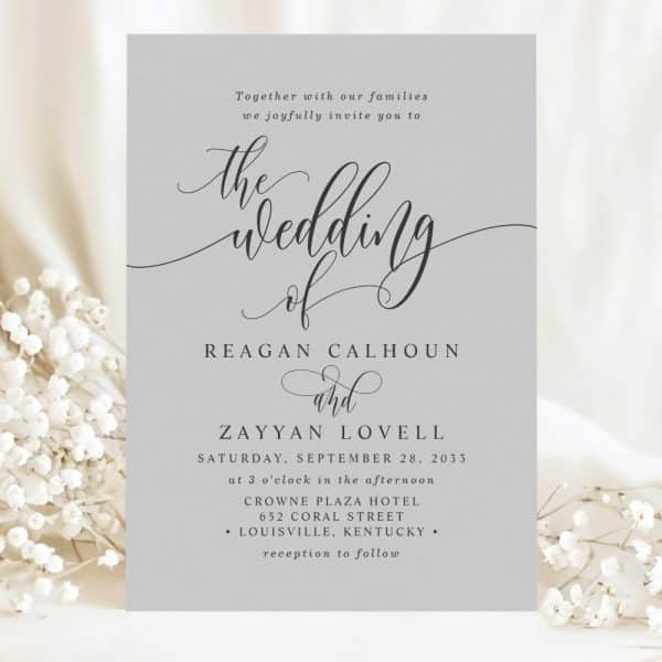Wedding Invitation For Reagan Calhoun And Zayyan Lovell.