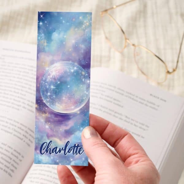 Sparkling Crystal Ball Starry Sky Personalized Bookmarks