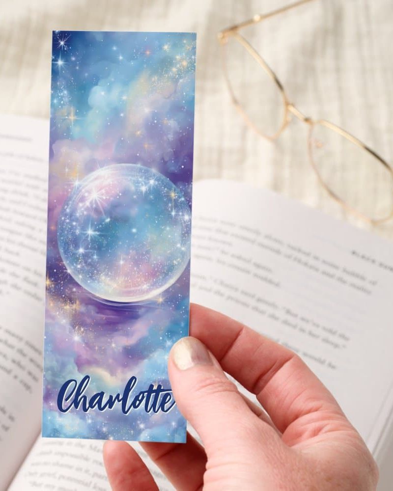 Sparkling Crystal Ball Starry Sky Personalized Bookmarks