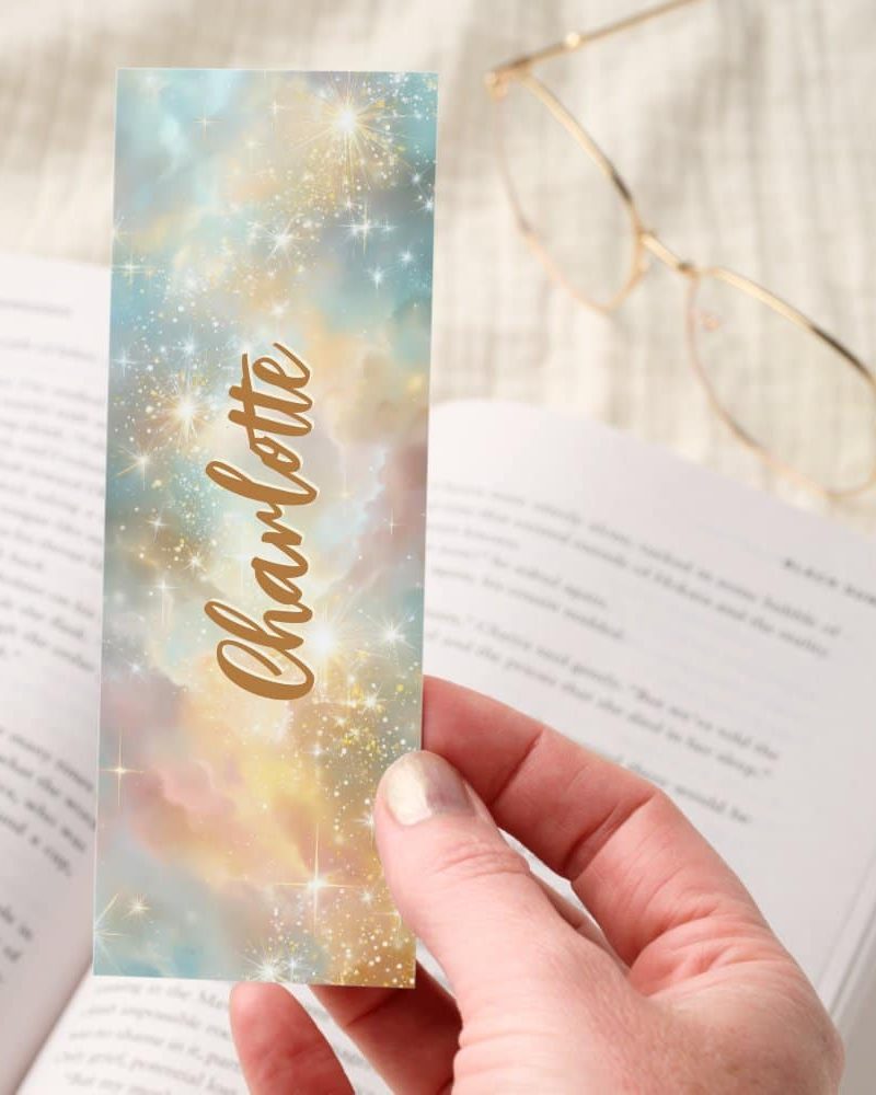 Sparkling Pastel Sky Dreamscape Personalized Bookmarks