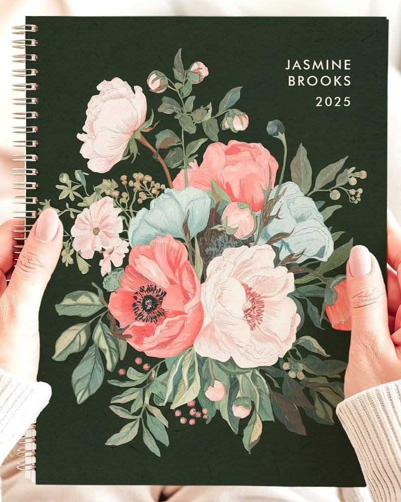 Timeless Dark Floral Custom Name Planner