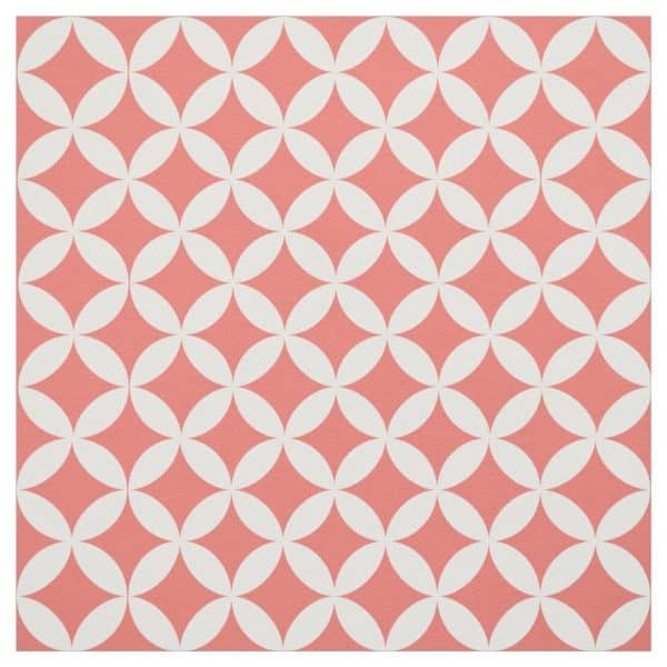 Pink Background With A Repeating Pattern Of Off-White Overlapping Circles Forming A Diamond Shape.