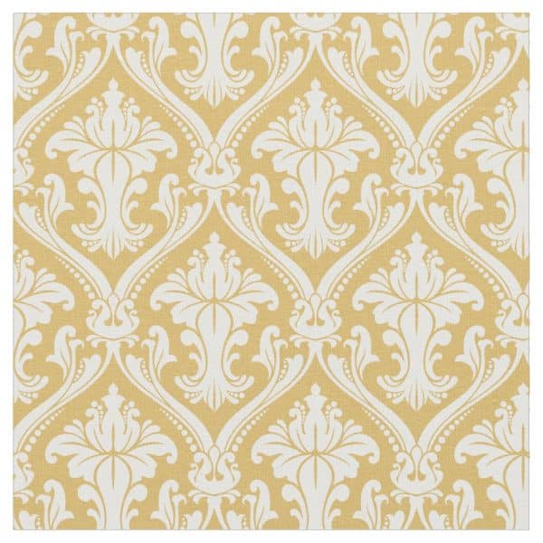 Beige Background With A Repeating White Damask Pattern.