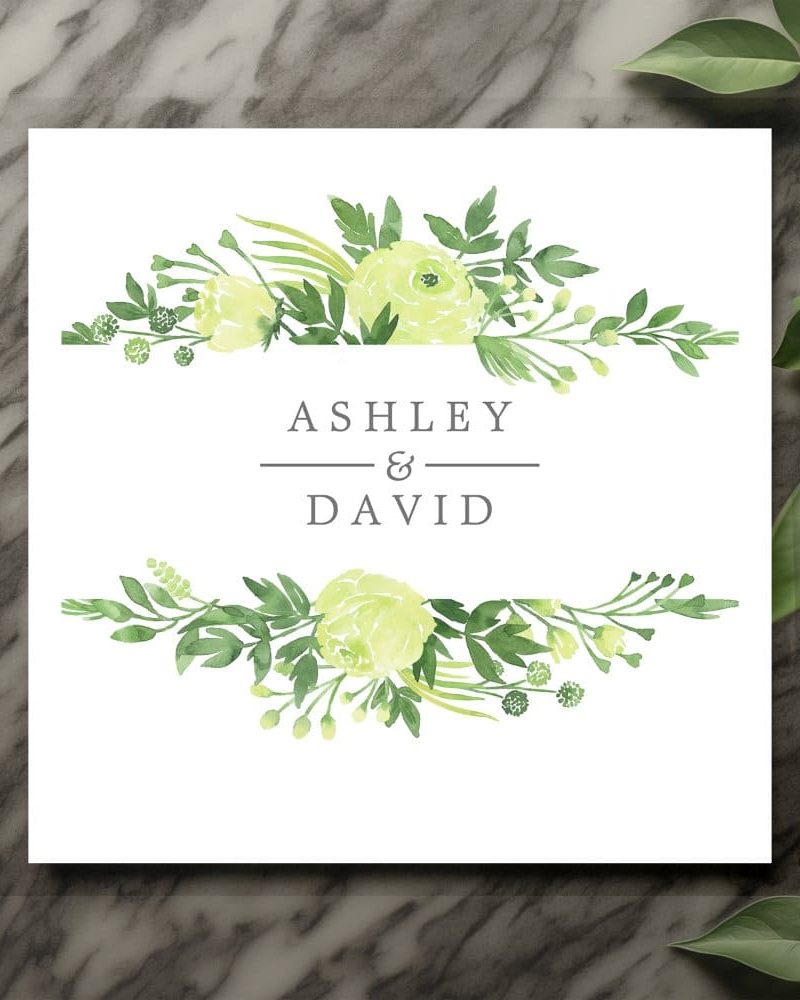 Watercolor Greenery Floral Garden Foliage Wedding Napkins
