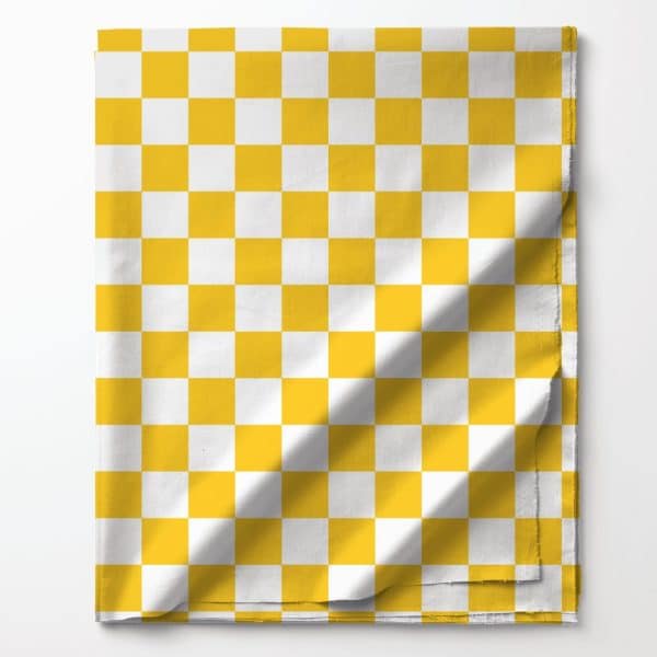 Yellow And White Checkered Fabric.